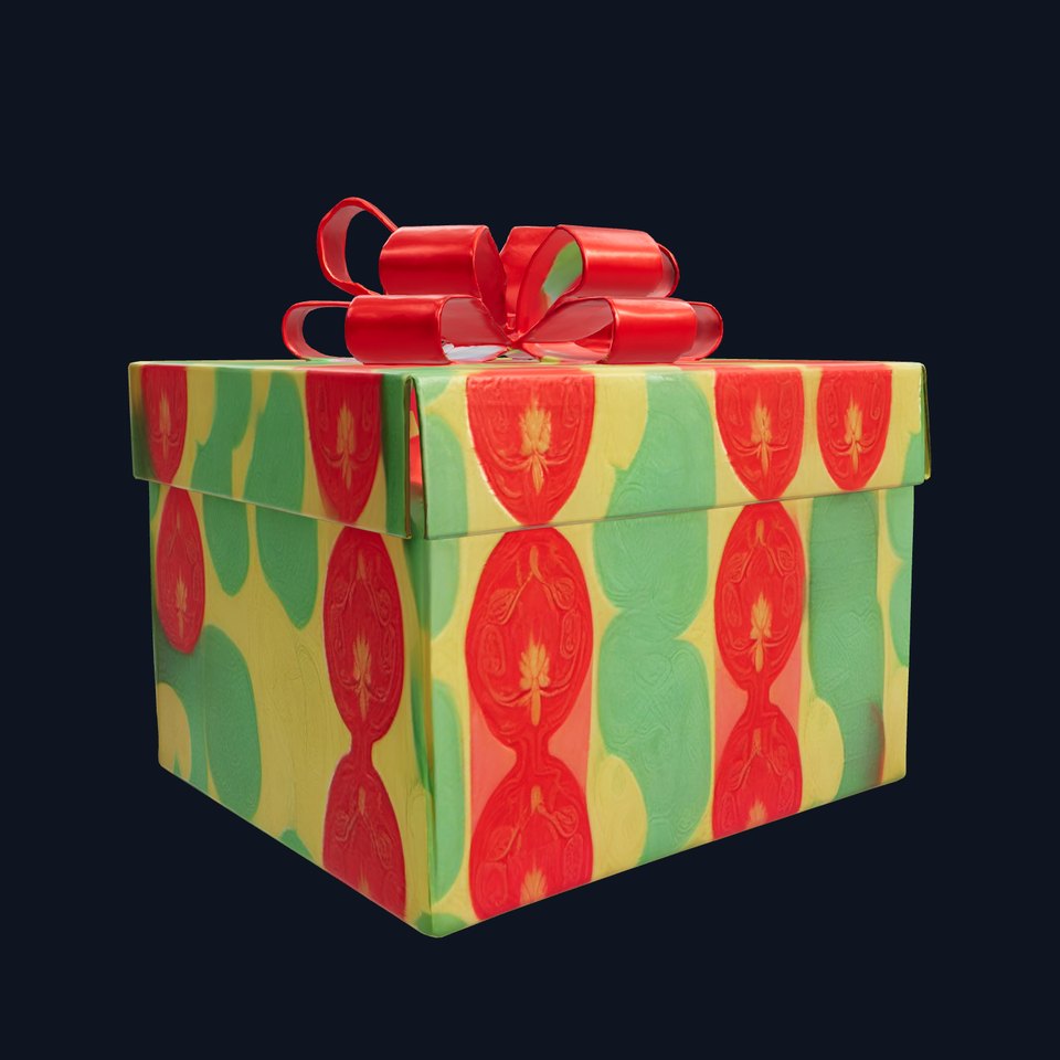 Festive Gift Box with Bow model pack